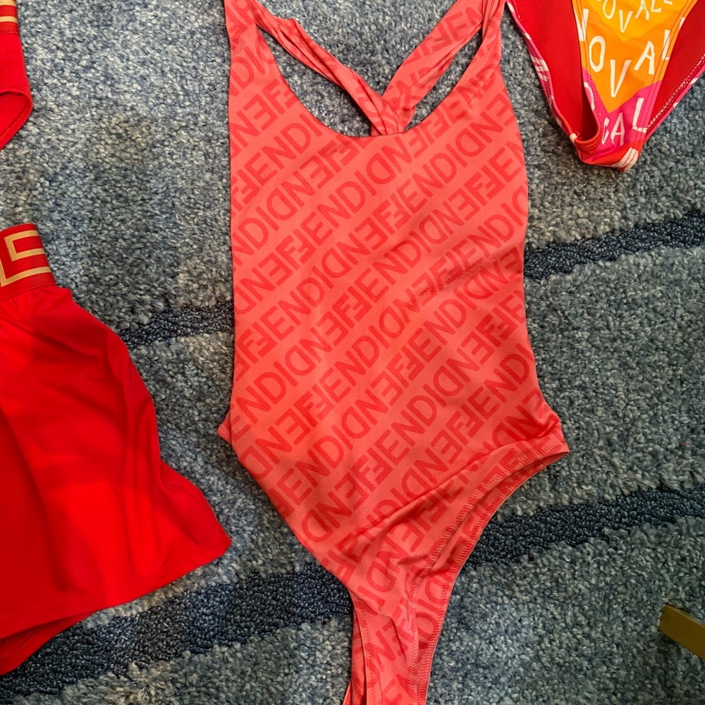 Fendi Coral Monogram Swimsuit